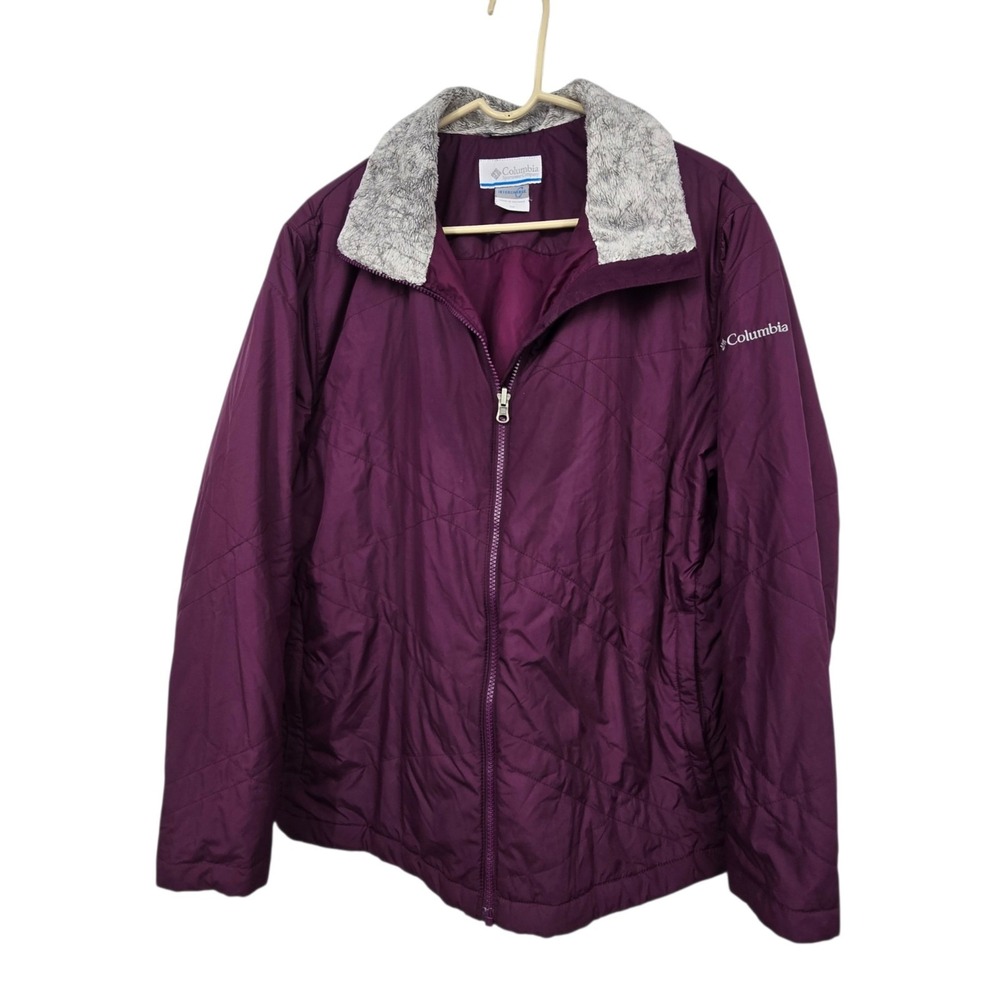 Columbia Interchange Quilted Insulated Jacket Coat Womens Plus 2X Purple Winter